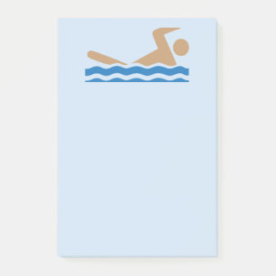 Symbol für das Schwimmbecken in Farbe Post-it Klebezettel