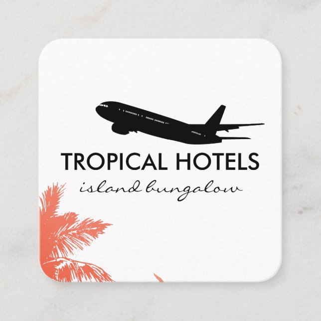 Symbol für den Agent Tropical Island Airplane Quadratische Visitenkarte (Vorderseite)