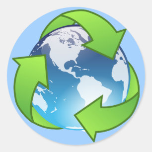 Symbol für den Crystal-Earth-Globus-recycle Runder Aufkleber
