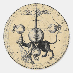 Symbol für den Drachendrache Kabbalah Runder Aufkleber