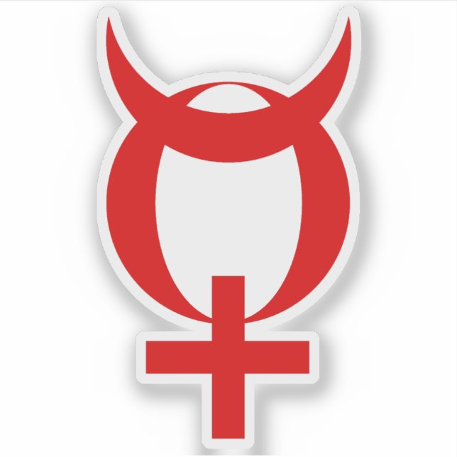Symbol für den Planeten Merkur (rot) Aufkleber (Vorderseite)