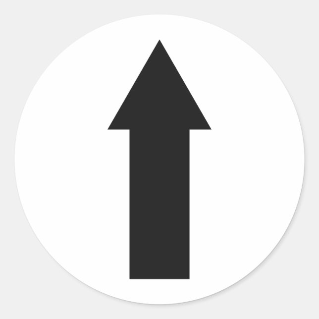 Symbol für den schwarzen Pfeil nach oben Runder Aufkleber (Vorderseite)