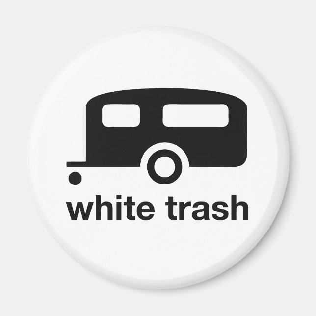 Symbol für den weißen Müllwagen - Anhängerpark Magnet (Vorne)