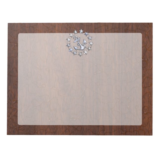 Symbol für die Ankerstars der nautischen Yacht Notizblock (Vorderseite)