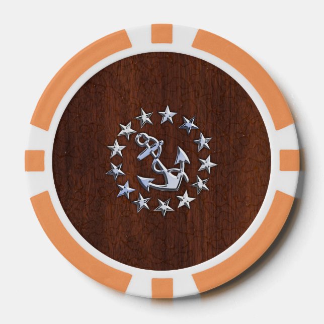Symbol für die Ankerstars der nautischen Yacht Pokerchips (Vorderseite)