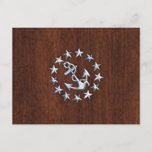Symbol für die Ankerstars der nautischen Yacht Postkarte
