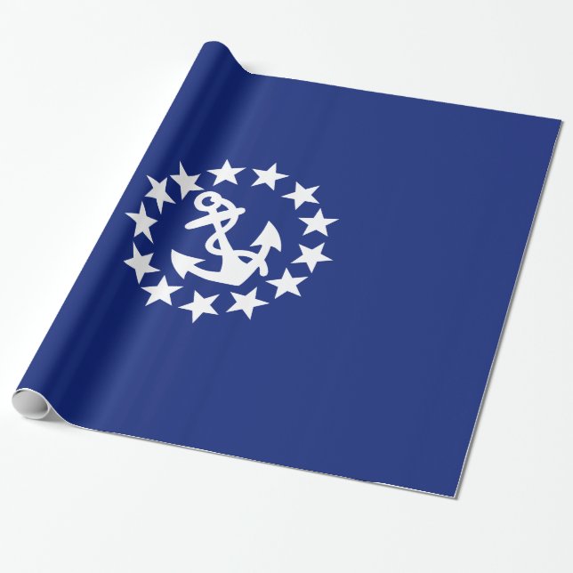 Symbol für die Ankersteine der Yacht-Flagge auf bl Geschenkpapier (Ungerollt)