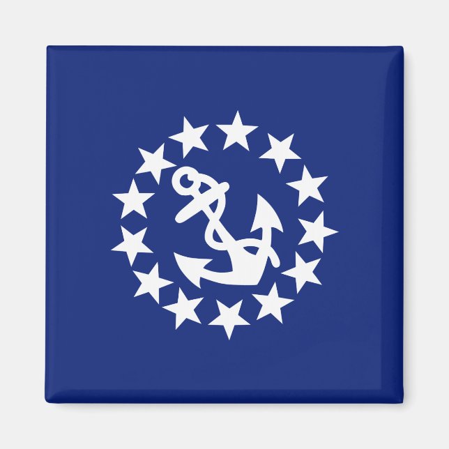 Symbol für die Ankersteine der Yacht-Flagge auf bl Magnet (Vorne)