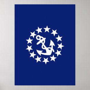 Symbol für die Ankersteine der Yacht-Flagge auf bl Poster