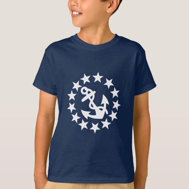 Symbol für die Ankersteine der Yacht-Flagge auf bl T-Shirt (Vorderseite)