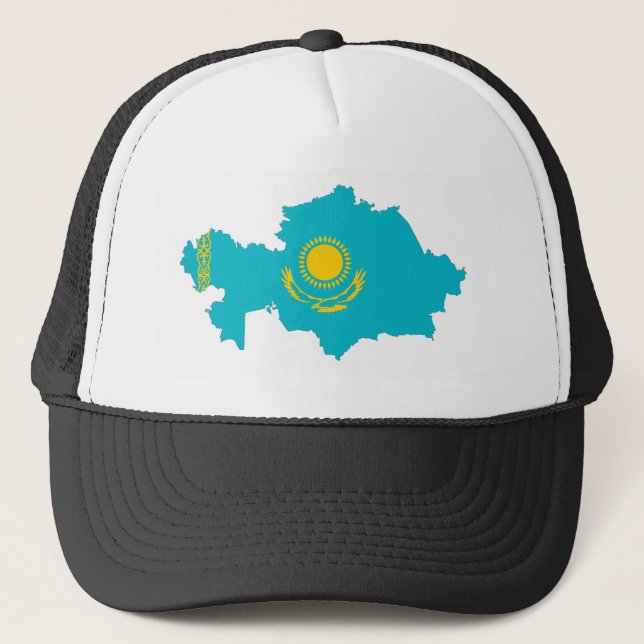 Symbol für die Flagge des Landes Kazakhstan Truckerkappe (Vorderseite)