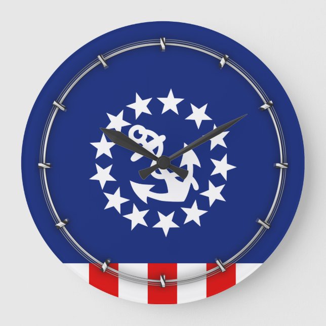 Symbol für die Flagge eines amerikanischen Schiffe Große Wanduhr (Vorderseite)