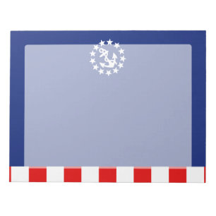 Symbol für die Flagge eines amerikanischen Schiffe Notizblock