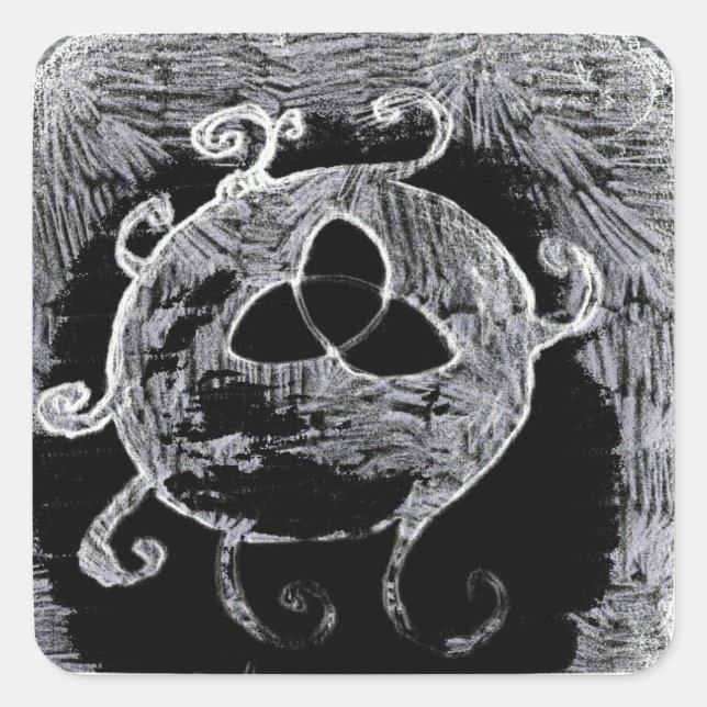 Symbol für die Hexen Quadratischer Aufkleber (Vorderseite)