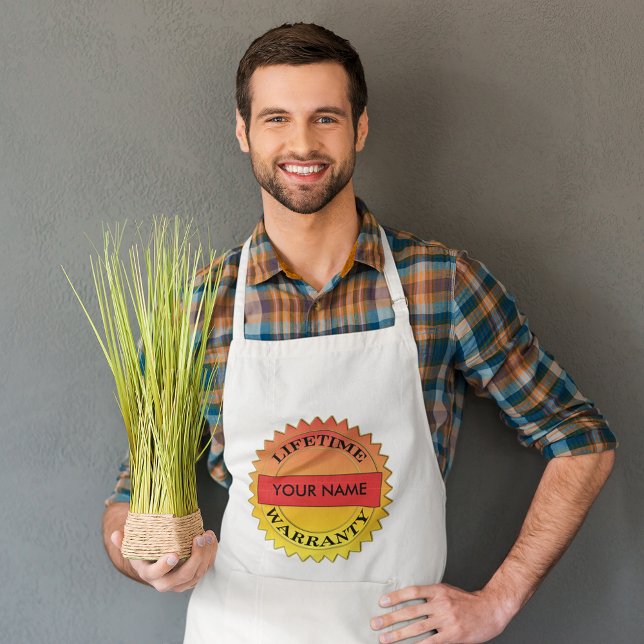 Symbol für die Lebensgarantie Ihres Namens Erwachs Schürze (Lifetime Warranty Symbol Your Name Adult Apron)