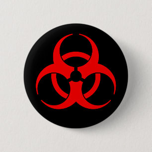 Symbol für die rote und die schwarze Biogefährdung Button