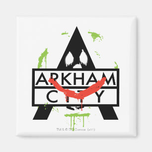 Symbol für die Stadt Arkham mit Joker 2 Magnet