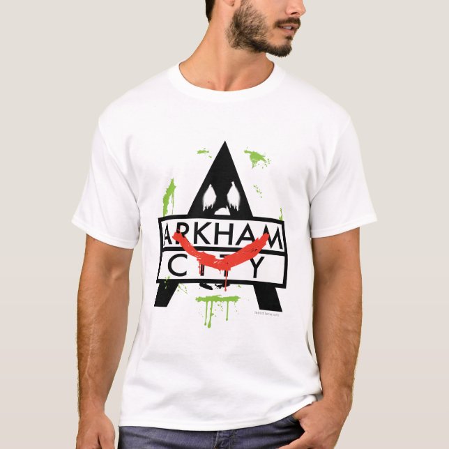 Symbol für die Stadt Arkham mit Joker 2 T-Shirt (Vorderseite)