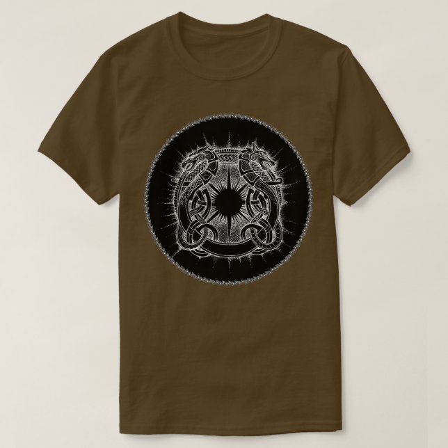 Symbol für Drachen und Wolf T-Shirt (Design vorne)