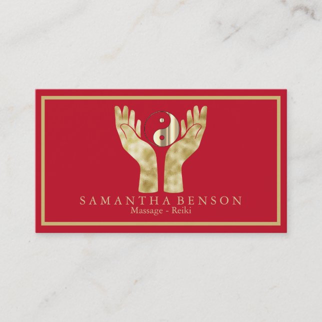 Symbol für Elegante HeilHände Yin Yang Visitenkarte (Vorderseite)