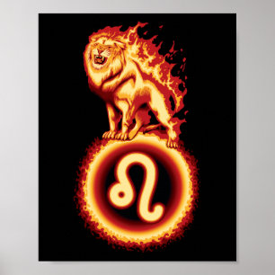 Symbol für Feuerlöschlampe - Leo Zodiac-Zeichen Poster