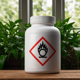 Symbol für Flamme über Kreislaufgefährdung Aufkleber