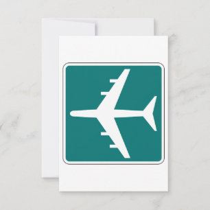 Symbol für Flughafenzeichen Zeichen für das Flugze Dankeskarte