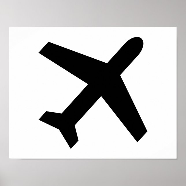 Symbol für Flugzeug Poster (Vorne)