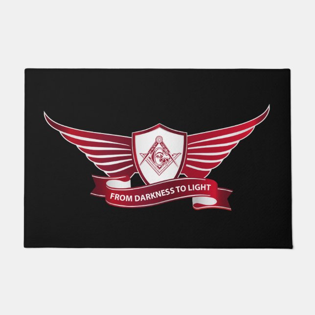 Symbol für Freimaurerei und Schild Fußmatte (Vorderseite)