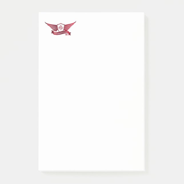 Symbol für Freimaurerei und Schild Post-it Klebezettel (Vorderseite)