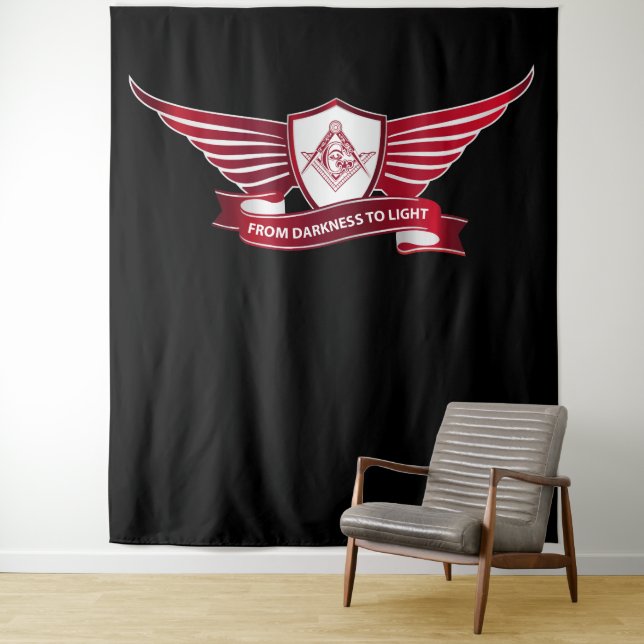 Symbol für Freimaurerei und Schild Wandteppich (Beispiel)