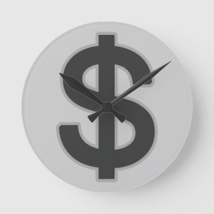 Symbol für Grafikgeld Runde Wanduhr