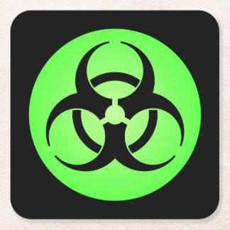 Symbol für grüne Biogefährdung Rechteckiger Pappuntersetzer