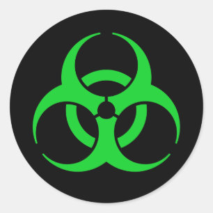 Symbol für grüne Biogefährdung Runder Aufkleber