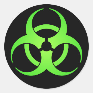 Symbol für grüne Biogefährdung Runder Aufkleber