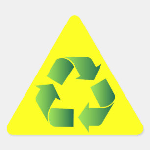 Symbol für grünen Recycle Dreieckiger Aufkleber