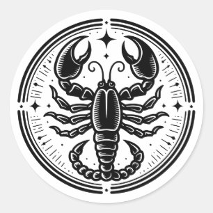 Symbol für Horoskop-Skorpion Runder Aufkleber