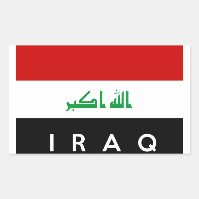 Symbol für iraq rechteckiger aufkleber (Vorderseite)