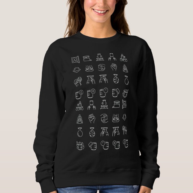 Symbol für Keramik Kiln Potter-Skulptur Sweatshirt (Vorderseite)