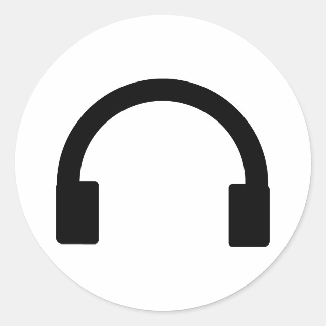 Symbol für Kopfhörer Runder Aufkleber (Vorderseite)