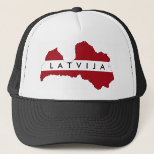 Symbol für Latvia latvija Landkarte Truckerkappe