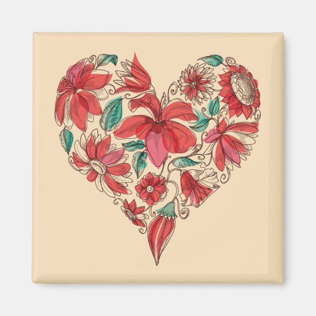 Symbol für Liebe der Blume im Rücken Magnet (Vorne)