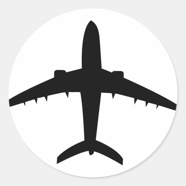 Symbol für Luftfahrzeuge des Flugzeug Runder Aufkleber (Vorderseite)