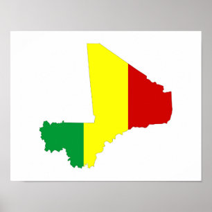 Symbol für Mali-Landesflagge Silhouette Poster