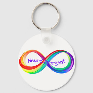 Symbol für Neurodivere Regenbogeninfinität Schlüsselanhänger