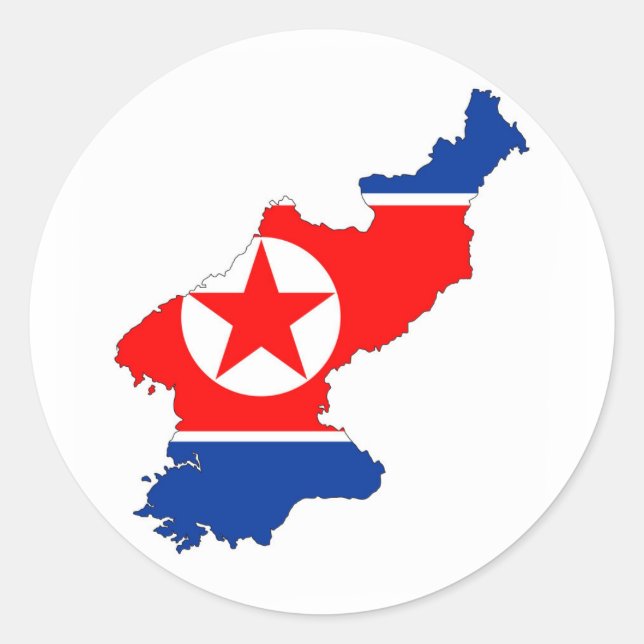 Symbol für Nordkorea Runder Aufkleber (Vorderseite)