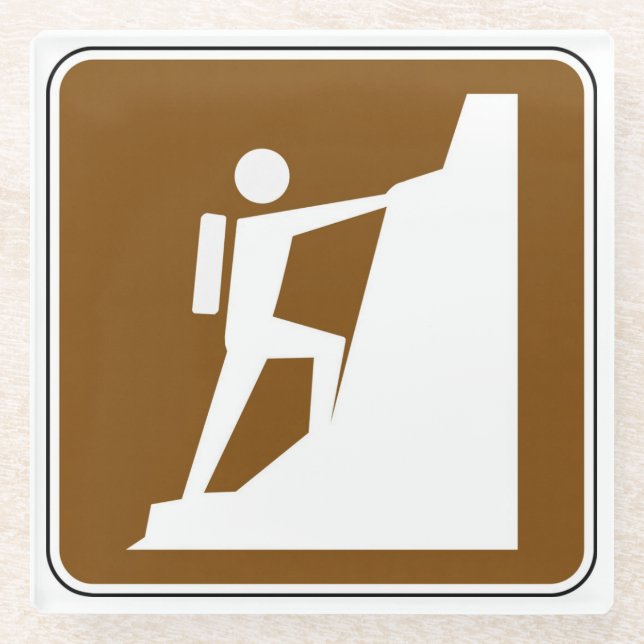 Symbol für Rock Climbing Glasuntersetzer (Vorderseite)