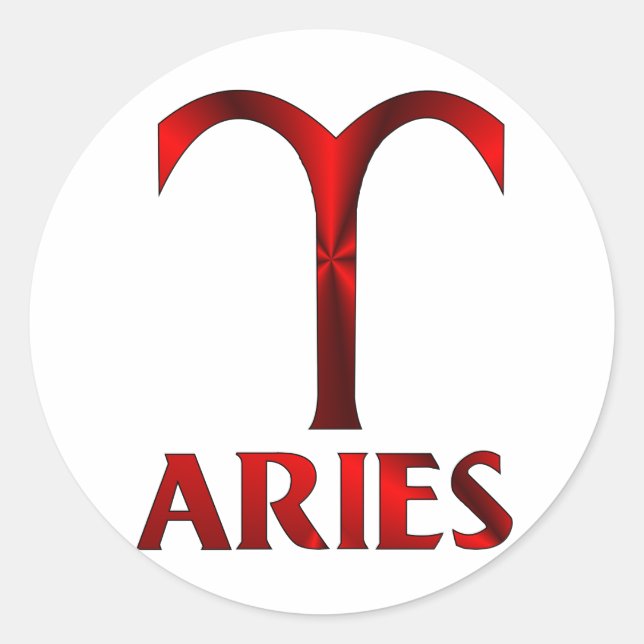 Symbol für Rotes Aries Horoskop Runder Aufkleber (Vorderseite)