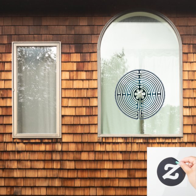 Symbol für Sacred Geometry - Chartres Labyrinth 1 Fensteraufkleber (Fenster Zuhause)