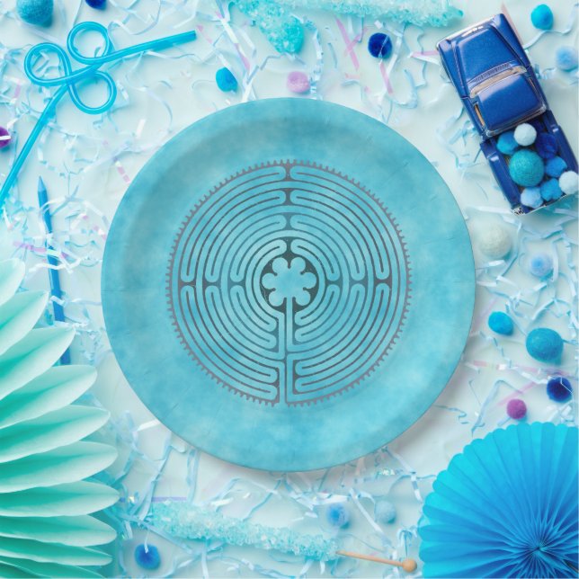 Symbol für Sacred Geometry - Chartres Labyrinth 1 Pappteller (Party)